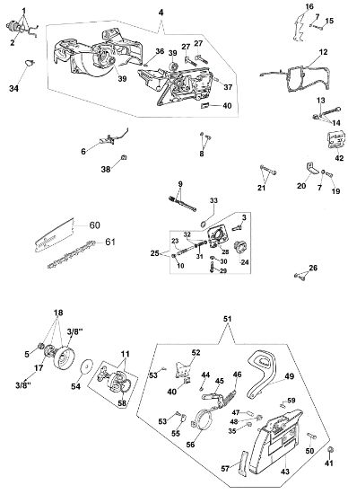 Carter motor y freno 165 HD Motosierra