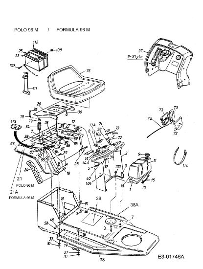 Soporte asiento FORMULA 96 M Tractor