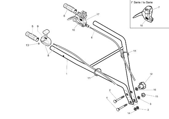 Manillar fija e caja de mando MZ 2060 (EN709) Motoazada