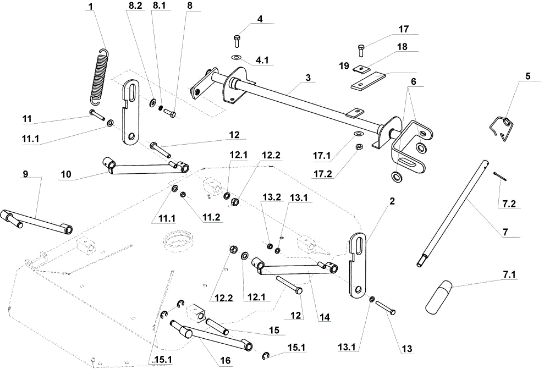 Regulación plato de corte TUAREG 92 Cat.2005 Tractor