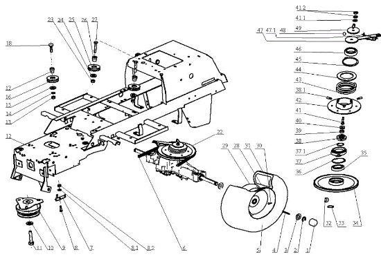 Eje posterior EF 104J/15,5H Cat.2005 Tractor