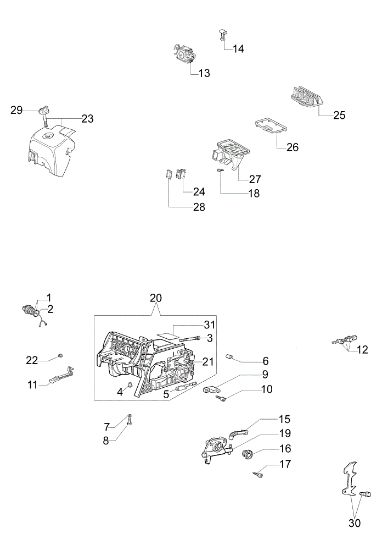 Base motor y filtre aire MT 4000 Motosierra