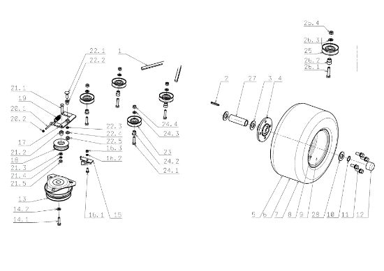 Eje posterior EF 104J/17,5H Cat.2006-2007 Tractor