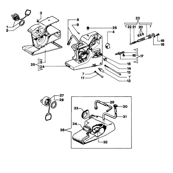 Carter motor y deposito mezcla 134 Motosierra