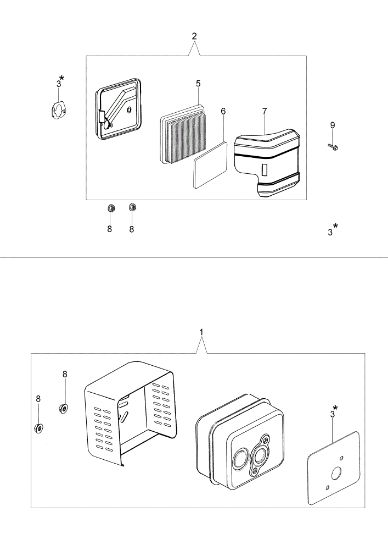 Filtre aire y escape LR 48 PK (K40) Cortacésped