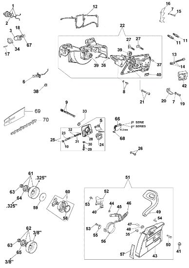 Carter motor y freno 162 Motosierra