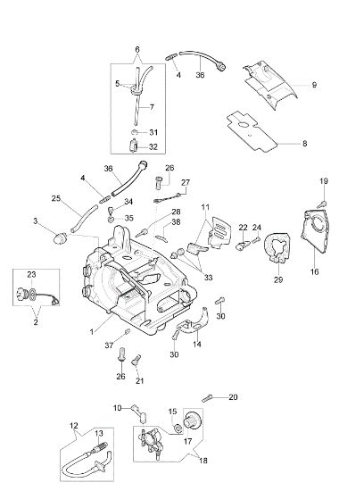 Carter motor MT 2600 Motosierra