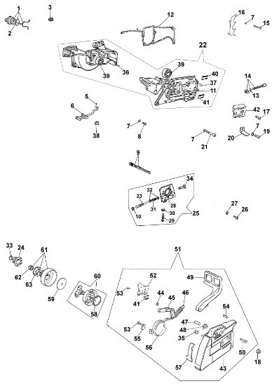 Carter motor-freno-embrague 181 Motosierra