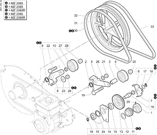 Engranajes MZ 2085 R Motoazada