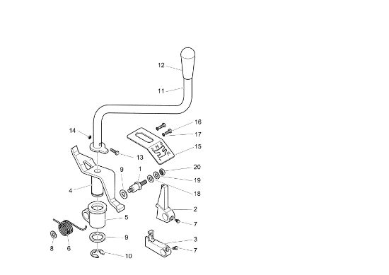Selector (Cambio) "3+1" NTR 450 (Fino/Until 2009) Minitransportador