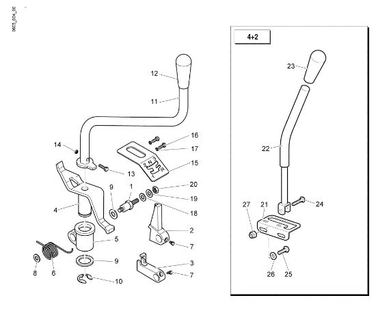Selector (Cambio) "3+1" "4+2" NTR 550 (Fino/Until 2013) Minitransportador