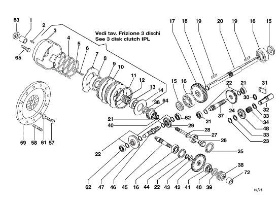 Embrague y engranajes cambio BRIK 1 (Fino/Until 2009) Motocultivador
