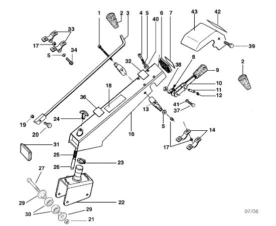 Columna y manillar BRIK 1 (Fino/Until 2009) Motocultivador