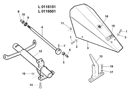 Movimiento barra L0116101 (Desde Julio 2006) BRIK 3 (Fino/Until 2009) Motocultivador