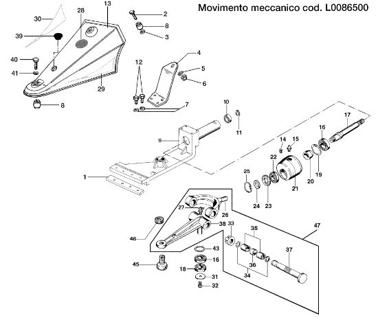 Movimiento mecánico L0086500 BRIK 3 (Fino/Until 2009) Motocultivador
