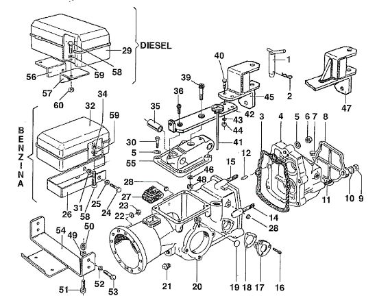 Caja cambio 506 / 506 CDA Motocultivador
