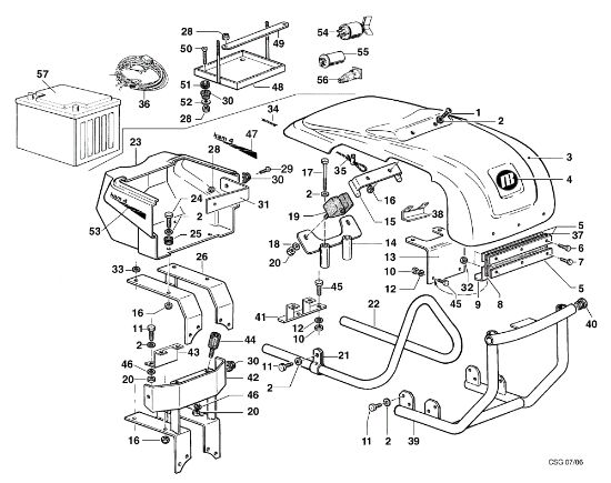 Cofre in moldeado térmico KAM 4 (Fino/Until 2012) Motocultivador