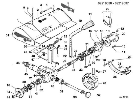 Fresadora con quickfit 69219038/69219037 KAM 4 (Fino/Until 2012) Motocultivador