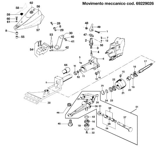 Movimiento mecánico 69229026 KAM 4 (Fino/Until 2012) Motocultivador