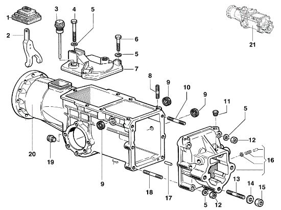 Caja cambio KAM 5 (Fino/Until 2012) Motocultivador