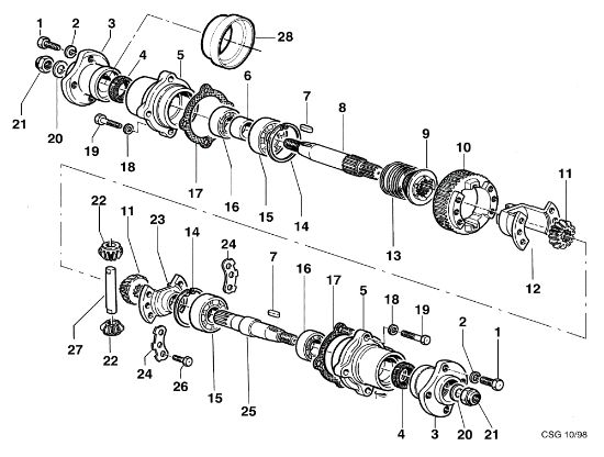 Puente con diferencial KAM 5 (Fino/Until 2012) Motocultivador
