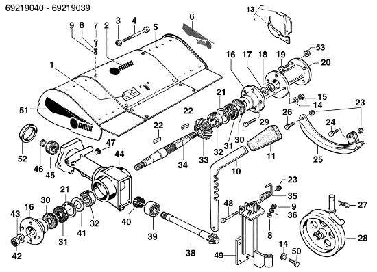 Fresadora con cofre ajustable 69219040/69219039 KAM 5 (Fino/Until 2012) Motocultivador