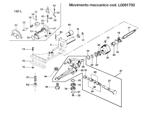 Movimiento mecánico L0091700 FC 20 L (Fino/Until 2009) Segadora