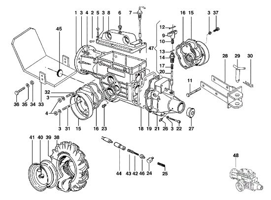 Caja cambio y ruedas BRIK 1 (EN 709) Motocultivador