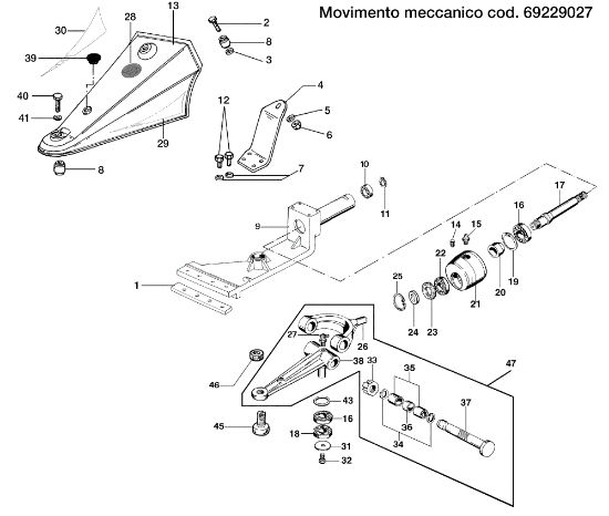 Movimiento mecánico 69229027 FC 120 (K800 H) Segadora
