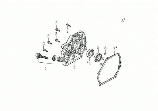 Tapa basamento MOTORE K800 H (EURO 5) Motor K800H(EURO 5)