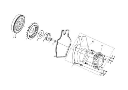 Arranque completo MOTORE K7000 HD - conico / conical Motor