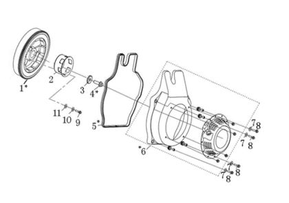 Grupo arranque Easy start MOTORE K7000 HD - conico / conical Motor