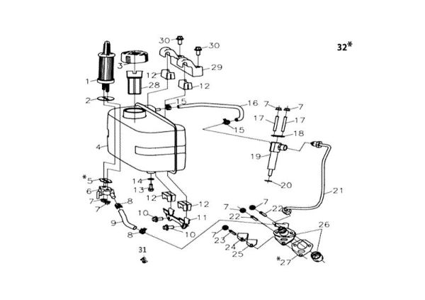 Tanque MOTORE K7000 HD - conico / conical Motor