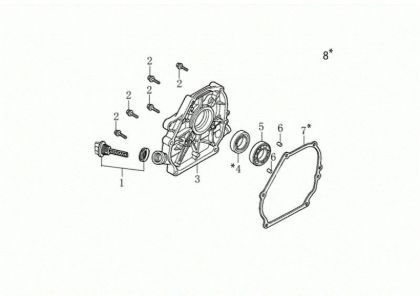 Tapa basamento MOTORE K800 H (EURO 5) Motor K800H(EURO 5)