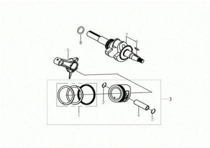 Ciguenal y piston MOTORE K900 H Motor